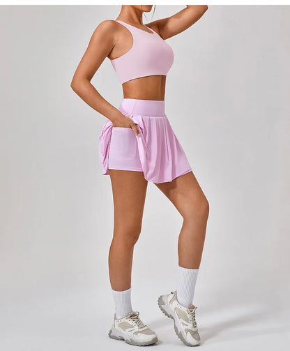 Women’s Athletic Skort – High Waist Slim Fit Golf, Tennis & Workout Skirt