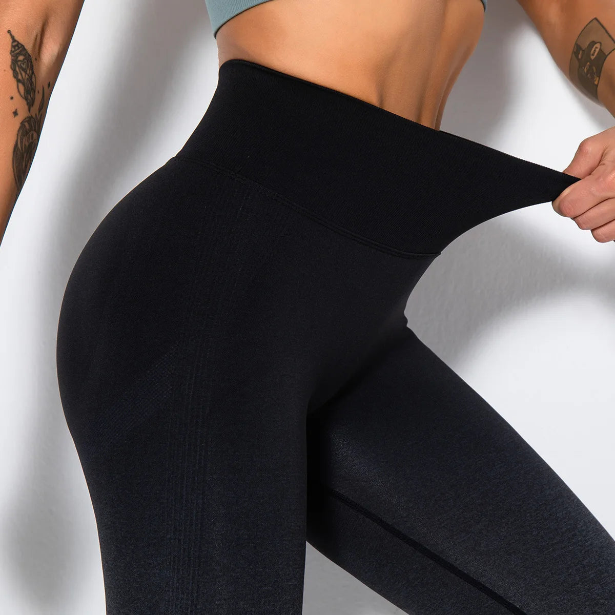 Seamless Gradient High-Waist Push-Up Yoga Leggings for Women