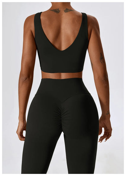 Women’s Seamless Activewear Set – Long Sleeve Crop Top & Sculpting Gym Leggings (2PCS)