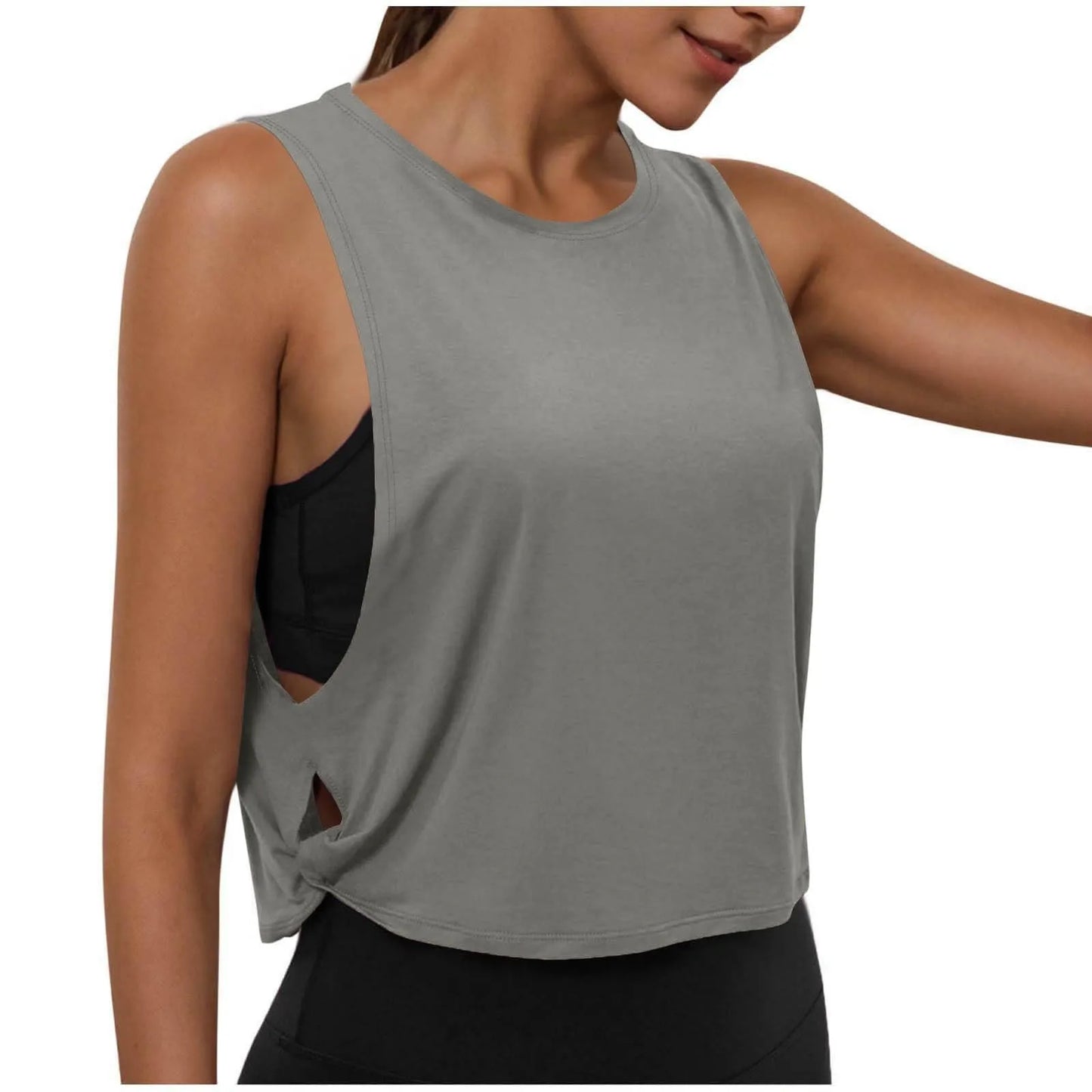 Women’s Sleeveless Breathable Workout Tank Top – Lightweight Yoga & Gym Crop Vest