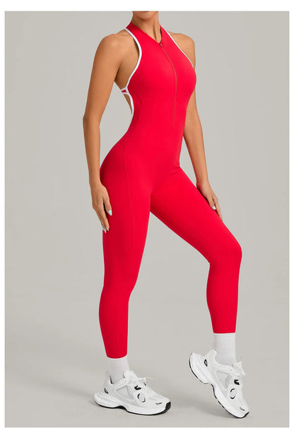 Women’s Padded Sports Jumpsuit – Fitness Overalls Gym Workout Set