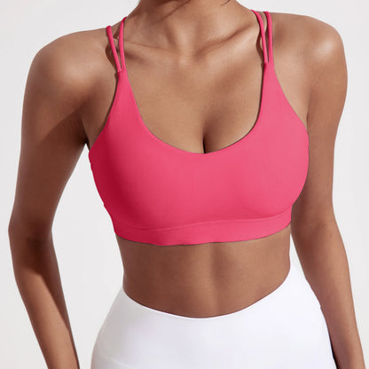 Women’s High Support Cross-Back Sports Bra – Soft Padded Gym & Yoga Top