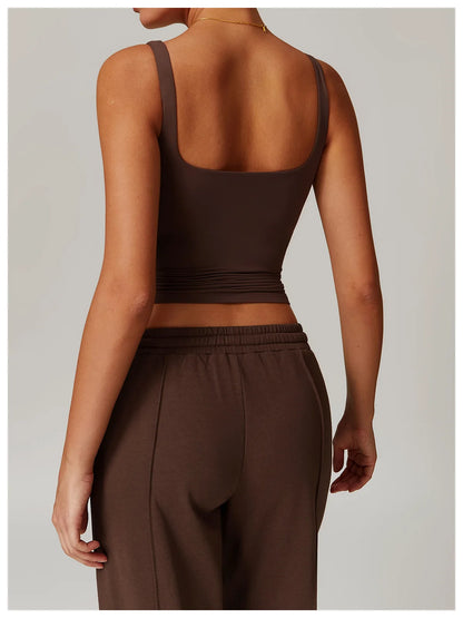 Women’s Quick-Dry U-Back Yoga Tank Top – Breathable Slim Fit Gym & Running