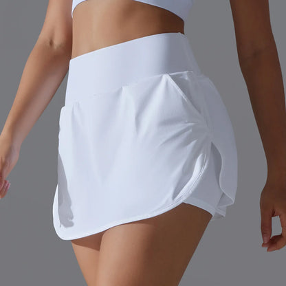 Women’s Athletic Tennis Skirt with Pockets – Built-In Shorts Skort