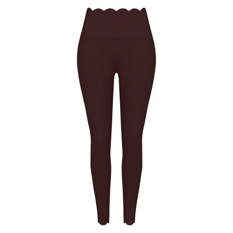 Women’s Lace Trim Yoga Set – Long Sleeve Crop Top & High Waist Leggings | Breathable Pilates & Workout Activewear