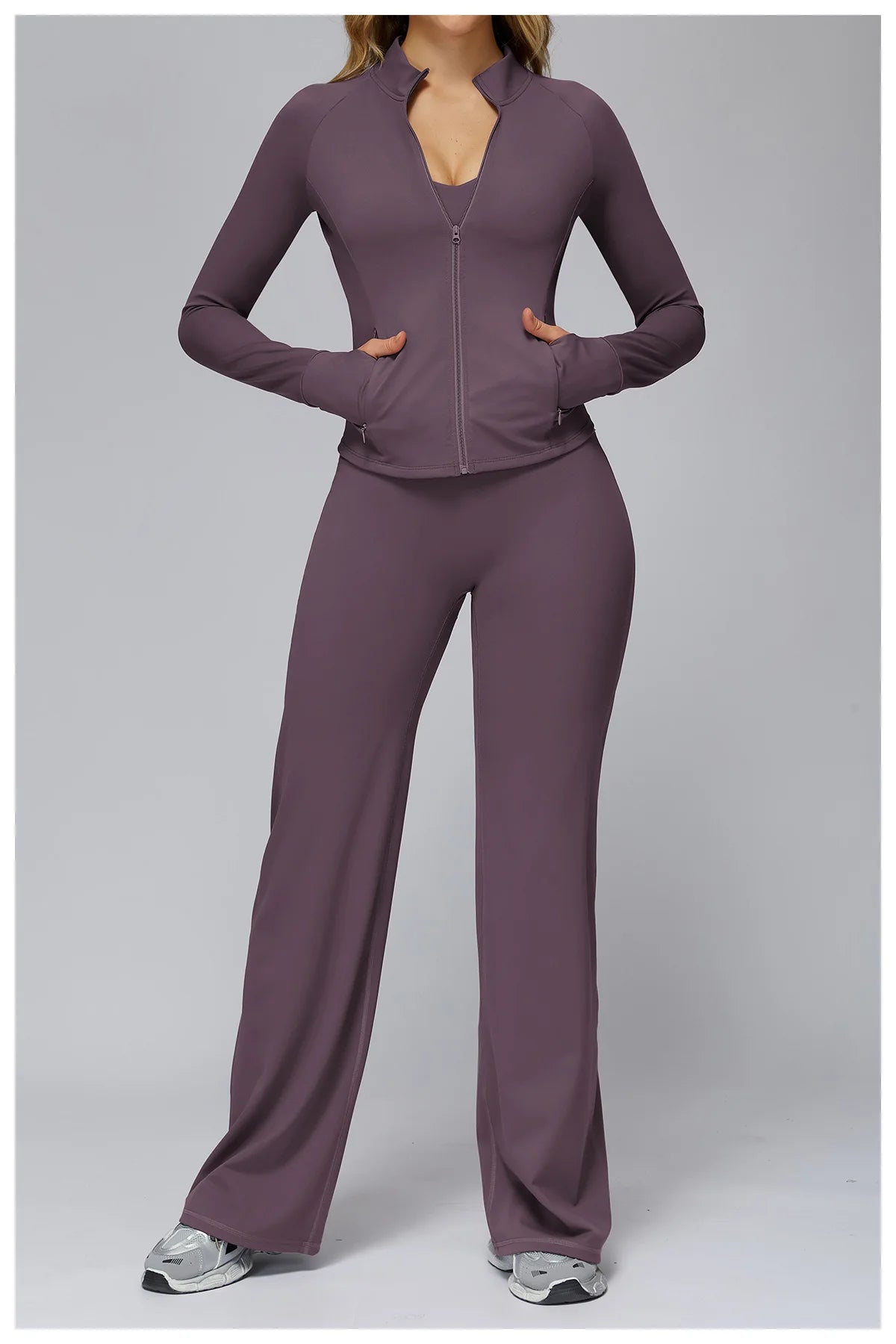 Women’s Zip-Up Performance Jacket – Long Sleeve Quick-Dry Gym & Yoga Activewear