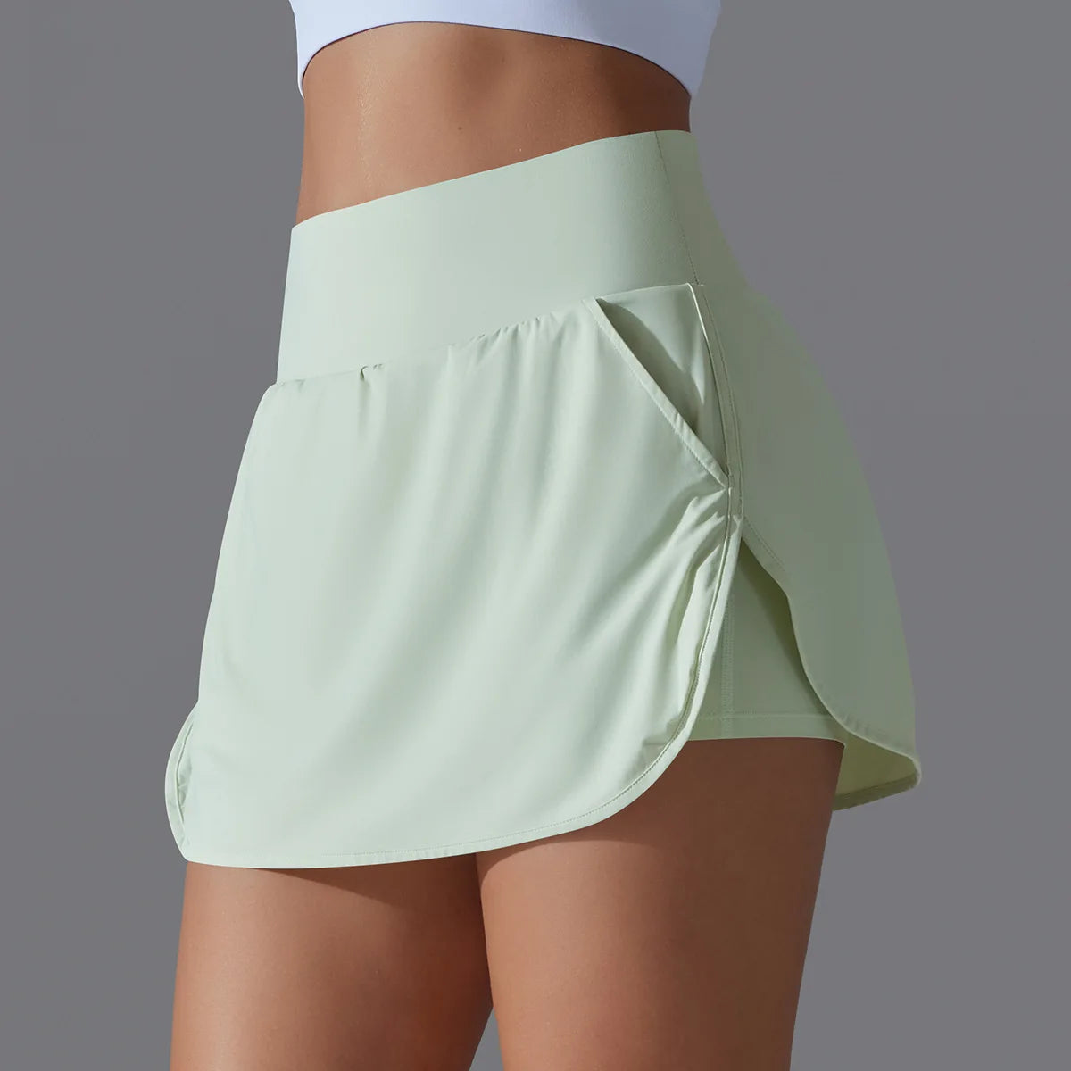 Women’s Athletic Tennis Skirt with Pockets – Built-In Shorts Skort