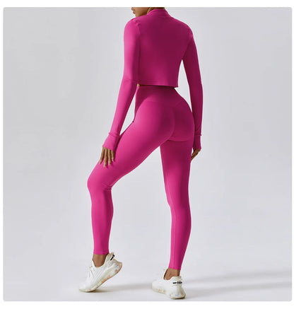 Women’s Quick-Dry Fitness Jacket – Zip-Up Long Sleeve Workout & Yoga Training Top