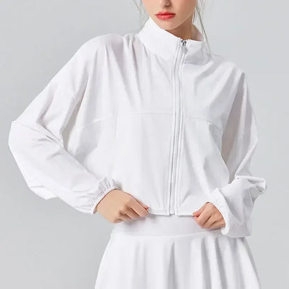 Women’s UPF 50+ UV Protection Tennis Jacket – Lightweight Cool-Fit Sports & Running Jacket