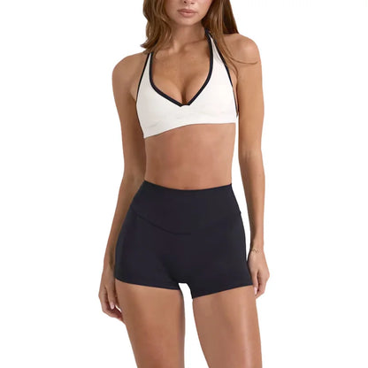 Women’s High Elastic Activewear Set – Seamless Sports Bra & Biker Shorts