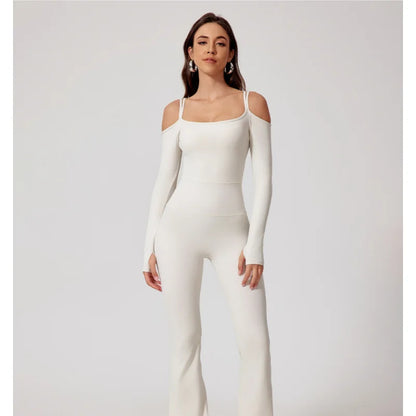 Seamless Yoga Jumpsuit – Double Strap Backless One-Piece Activewear
