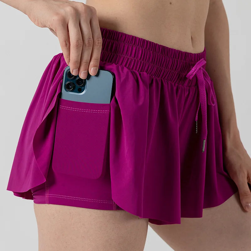 2-in-1 Flowy Skort for Women | Gym, Running, Yoga & Tennis Shorts
