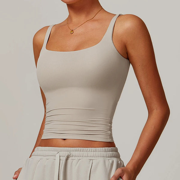 Women’s Quick-Dry U-Back Yoga Tank Top – Breathable Slim Fit Gym & Running