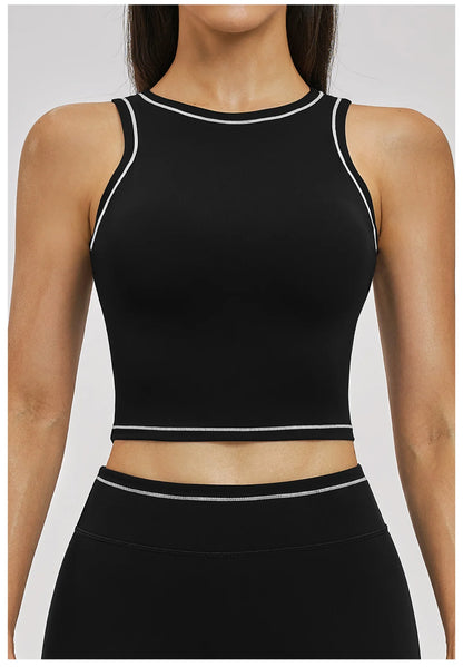 Women’s High Support Push-Up Sports Bra – Quick-Dry Workout Yoga Gym Tank