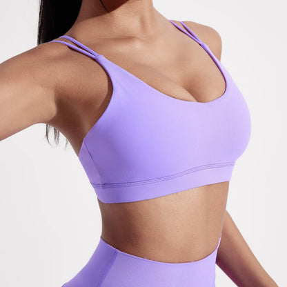 Women’s High Support Cross-Back Sports Bra – Soft Padded Gym & Yoga Top
