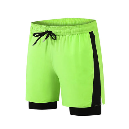 Men’s Double Layer Running Shorts – Loose Fit Quick-Dry Fitness & Training Pants