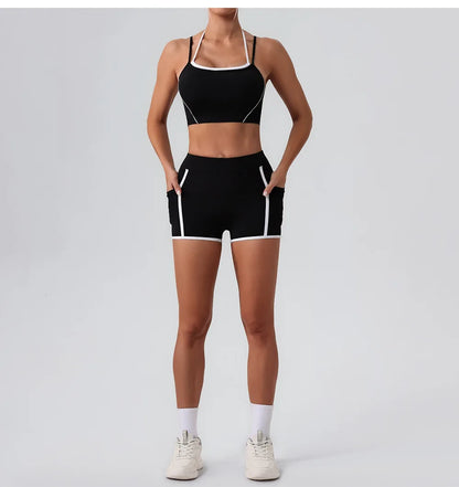Women’s Halter Neck Fitness Tank Top – Adjustable Strap Running Sports Bra