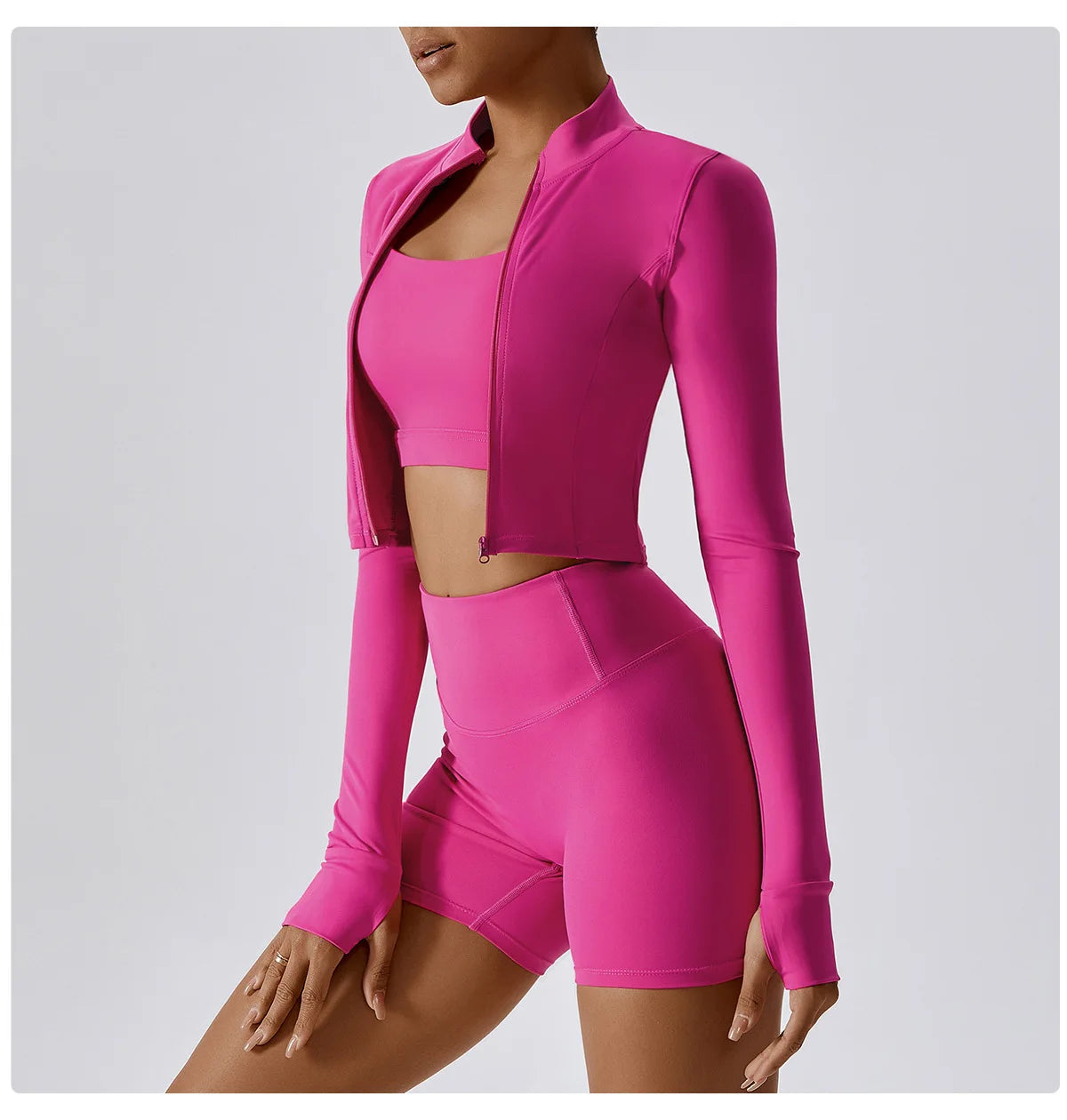 Women’s Quick-Dry Fitness Jacket – Zip-Up Long Sleeve Workout & Yoga Training Top
