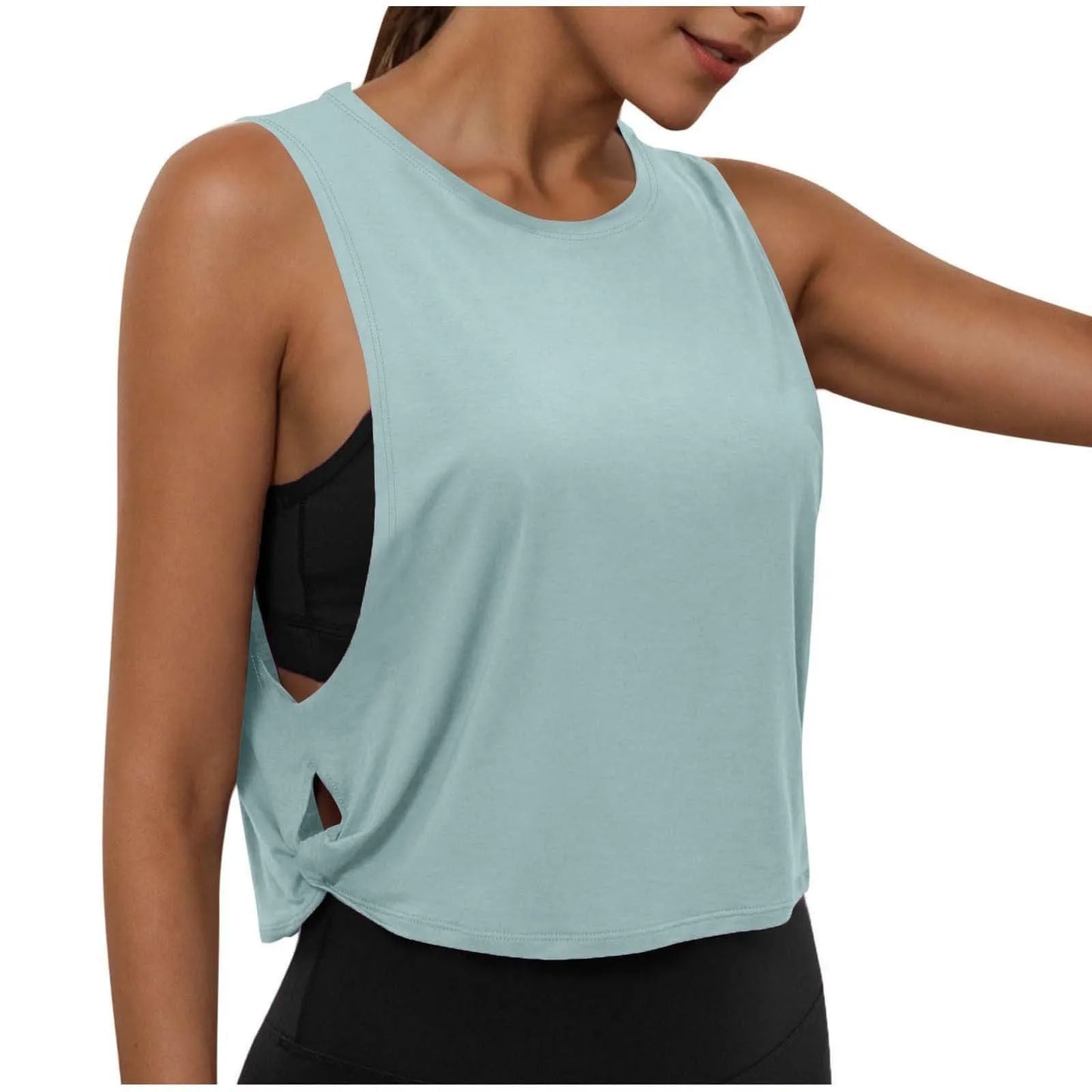 Women’s Sleeveless Breathable Workout Tank Top – Lightweight Yoga & Gym Crop Vest