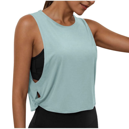 Women’s Sleeveless Breathable Workout Tank Top – Lightweight Yoga & Gym Crop Vest