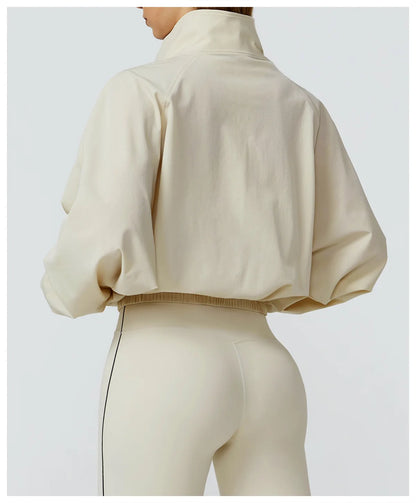 Women’s Seamless Zip-Up Gym Jacket with Pockets | Long Sleeve Workout & Running Top