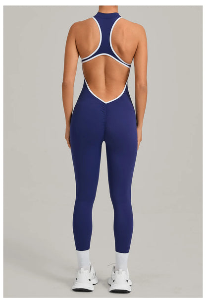 Women’s Padded Sports Jumpsuit – Fitness Overalls Gym Workout Set