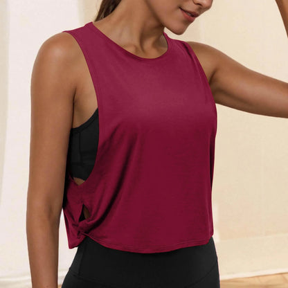 Women’s Sleeveless Breathable Workout Tank Top – Lightweight Yoga & Gym Crop Vest