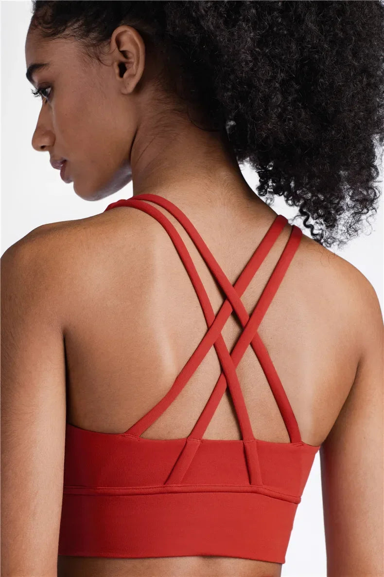 Cross Back Sports Bra for Women | Breathable Fitness & Yoga Top