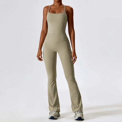 Women’s Seamless Activewear Set – Long Sleeve Crop Top & Sculpting Gym Leggings (2PCS)
