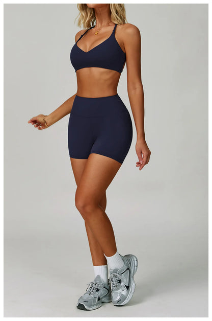 Yoga Set Women's Sportswear Yoga Suit Sports Top High Waist Leggings Two Piece Workout Clothes Fitness Gym Sets Athletic Wear