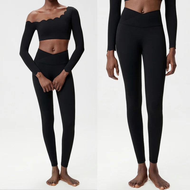 Women’s High-Waist Workout Set – Seamless Gym & Fitness Outfit