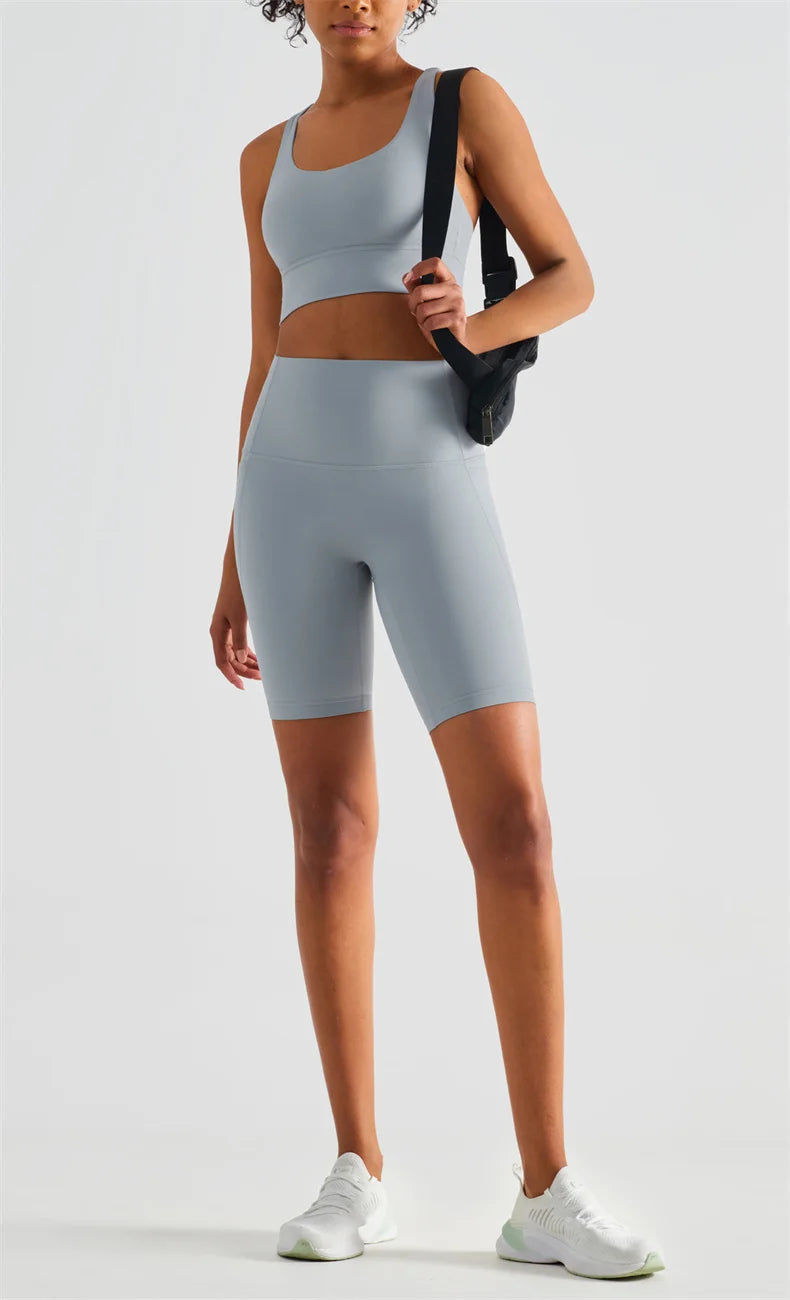 Seamless High Waist Workout Shorts for Women | Gym, Yoga & Cycling Shorts with Pockets