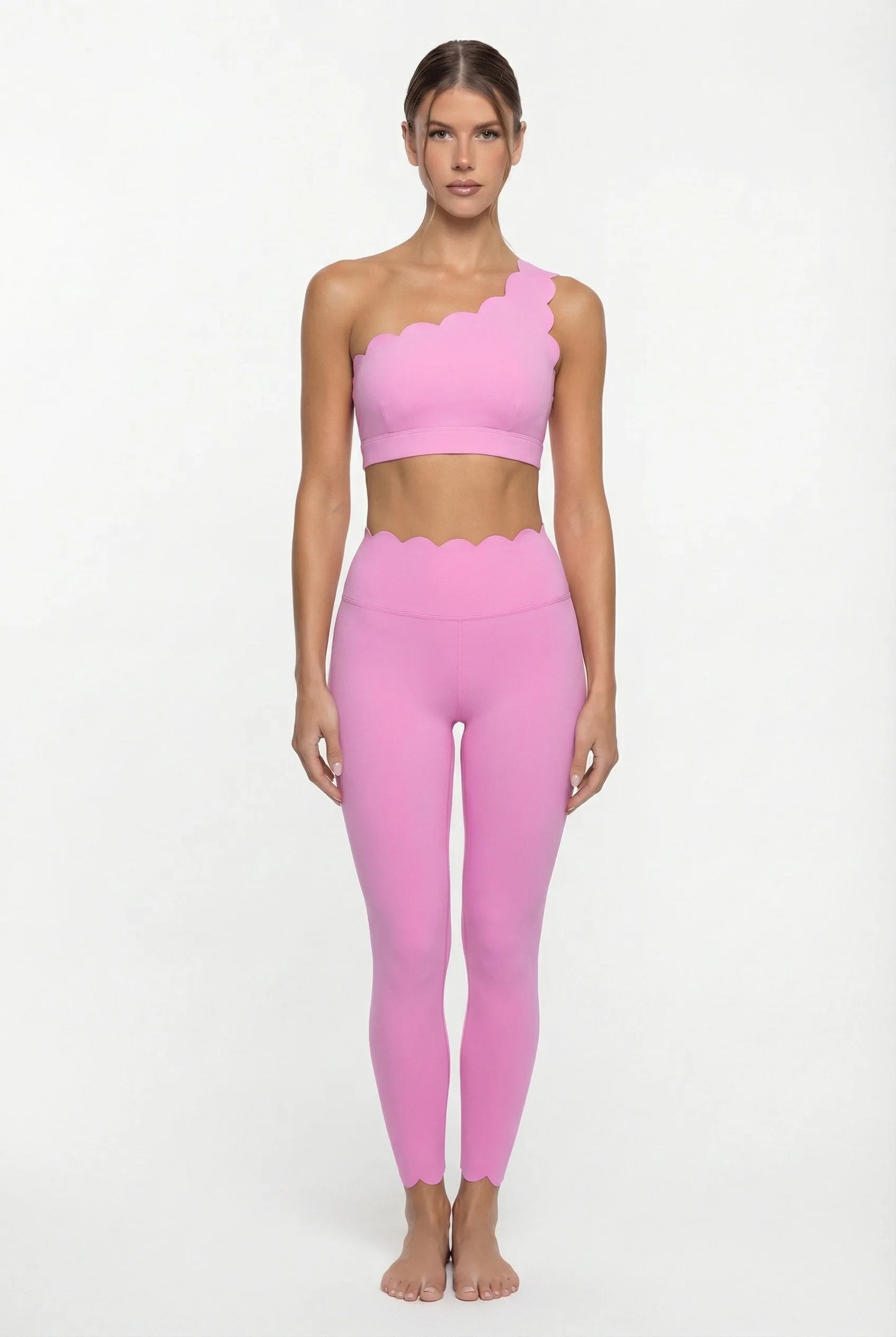 Women’s Elegant One-Shoulder Activewear Set – Lace Beauty Back (2-Piece)