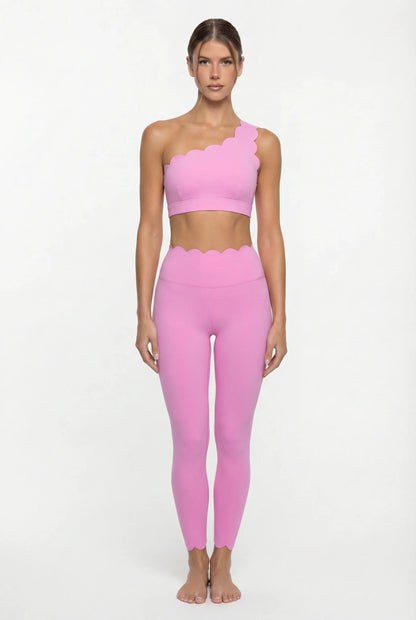 Women’s Elegant One-Shoulder Activewear Set – Lace Beauty Back (2-Piece)