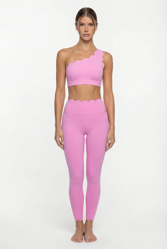 Women’s Elegant One-Shoulder Activewear Set – Lace Beauty Back (2-Piece)