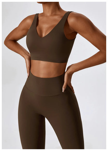 Women’s Seamless Activewear Set – Long Sleeve Crop Top & Sculpting Gym Leggings (2PCS)