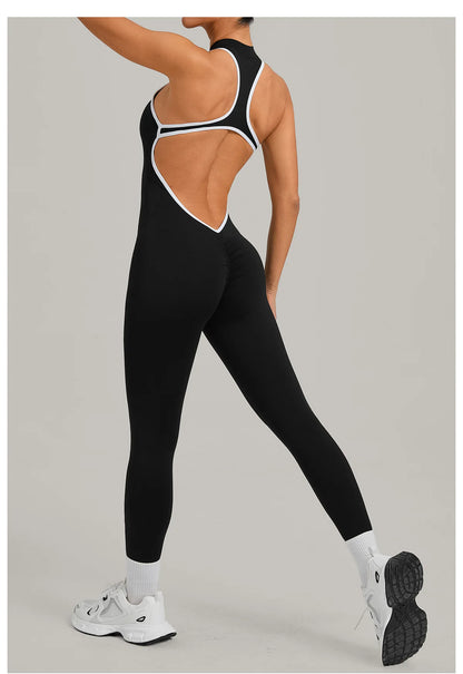 Women’s Padded Sports Jumpsuit – Fitness Overalls Gym Workout Set