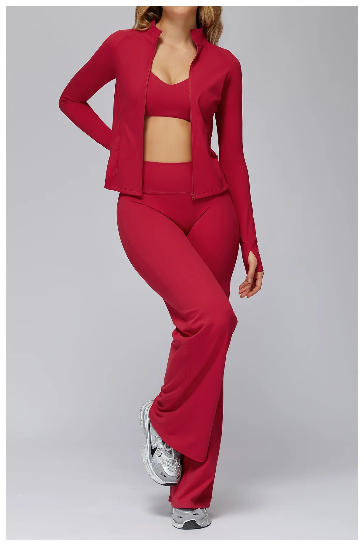 Women’s Zip-Up Performance Jacket – Long Sleeve Quick-Dry Gym & Yoga Activewear