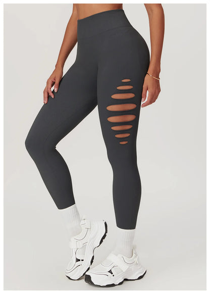 Hollowed Out Seamless Tight Yoga Pants High Waist Yoga Leggings Women Push Up Gym Workout Tights Running Fitness Sports Pants