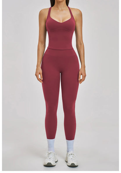 Women’s 2PCS Yoga Set – High Waist Leggings & Sports Bra Gym Workout Outfit