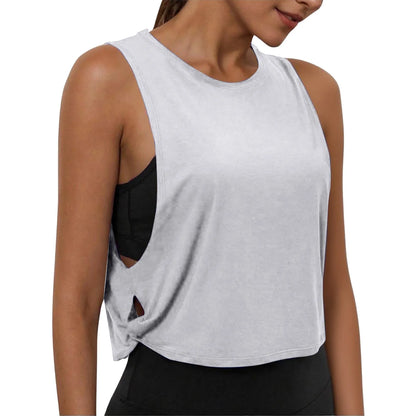 Women’s Sleeveless Breathable Workout Tank Top – Lightweight Yoga & Gym Crop Vest