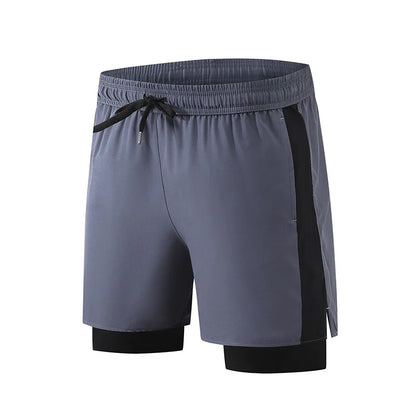 Men’s Double Layer Running Shorts – Loose Fit Quick-Dry Fitness & Training Pants