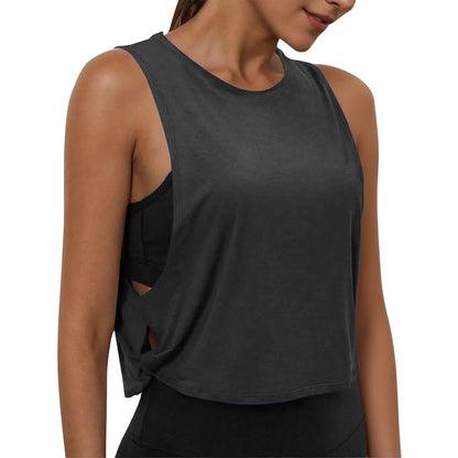 Women’s Sleeveless Breathable Workout Tank Top – Lightweight Yoga & Gym Crop Vest