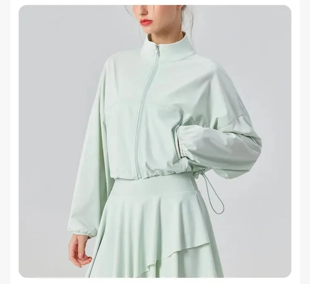Women’s UPF 50+ UV Protection Tennis Jacket – Lightweight Cool-Fit Sports & Running Jacket