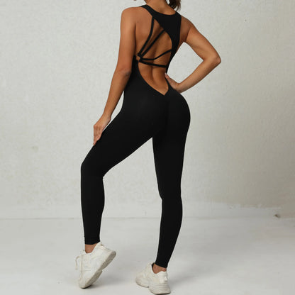 Sporty Women’s One-Piece Jumpsuit – Gym Fitness Yoga Activewear Set