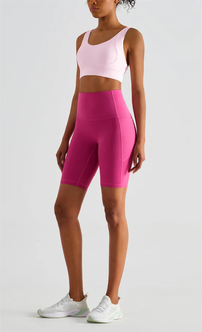 Seamless High Waist Workout Shorts for Women | Gym, Yoga & Cycling Shorts with Pockets