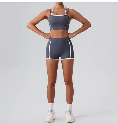 Women’s Halter Neck Fitness Tank Top – Adjustable Strap Running Sports Bra