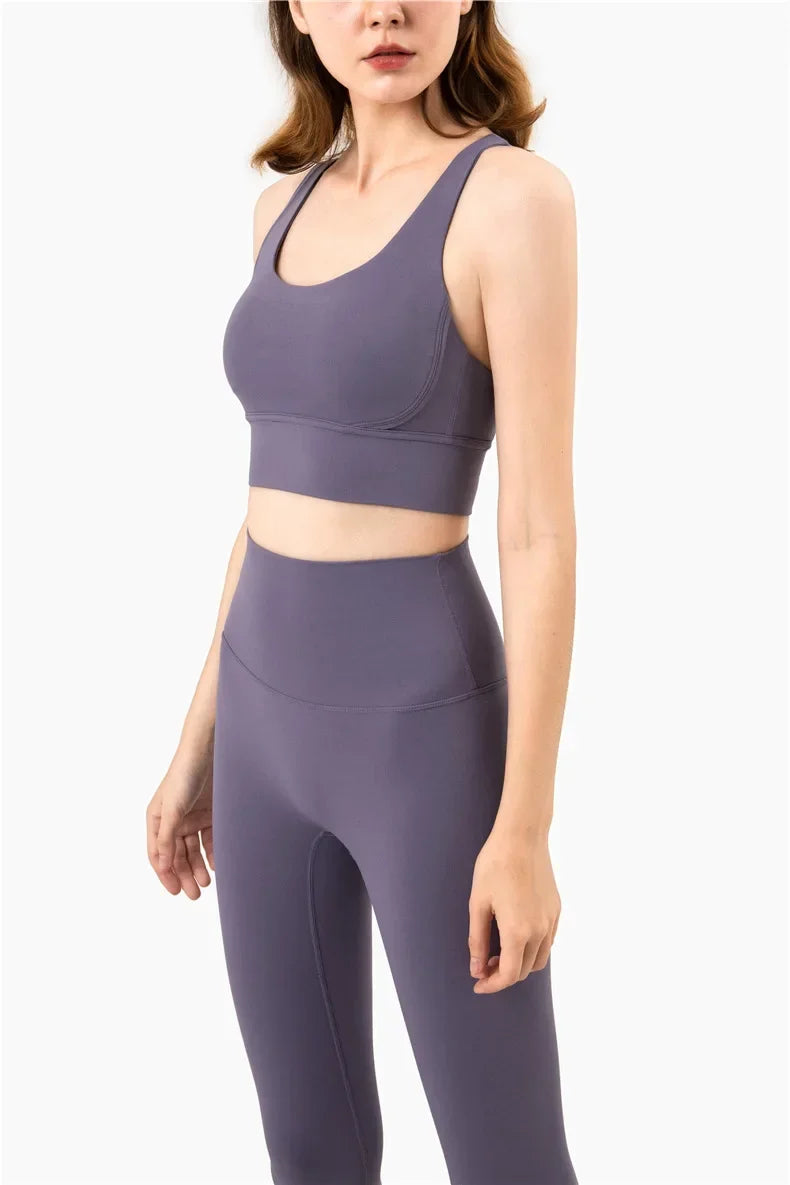 Cross Back Sports Bra for Women | Breathable Fitness & Yoga Top