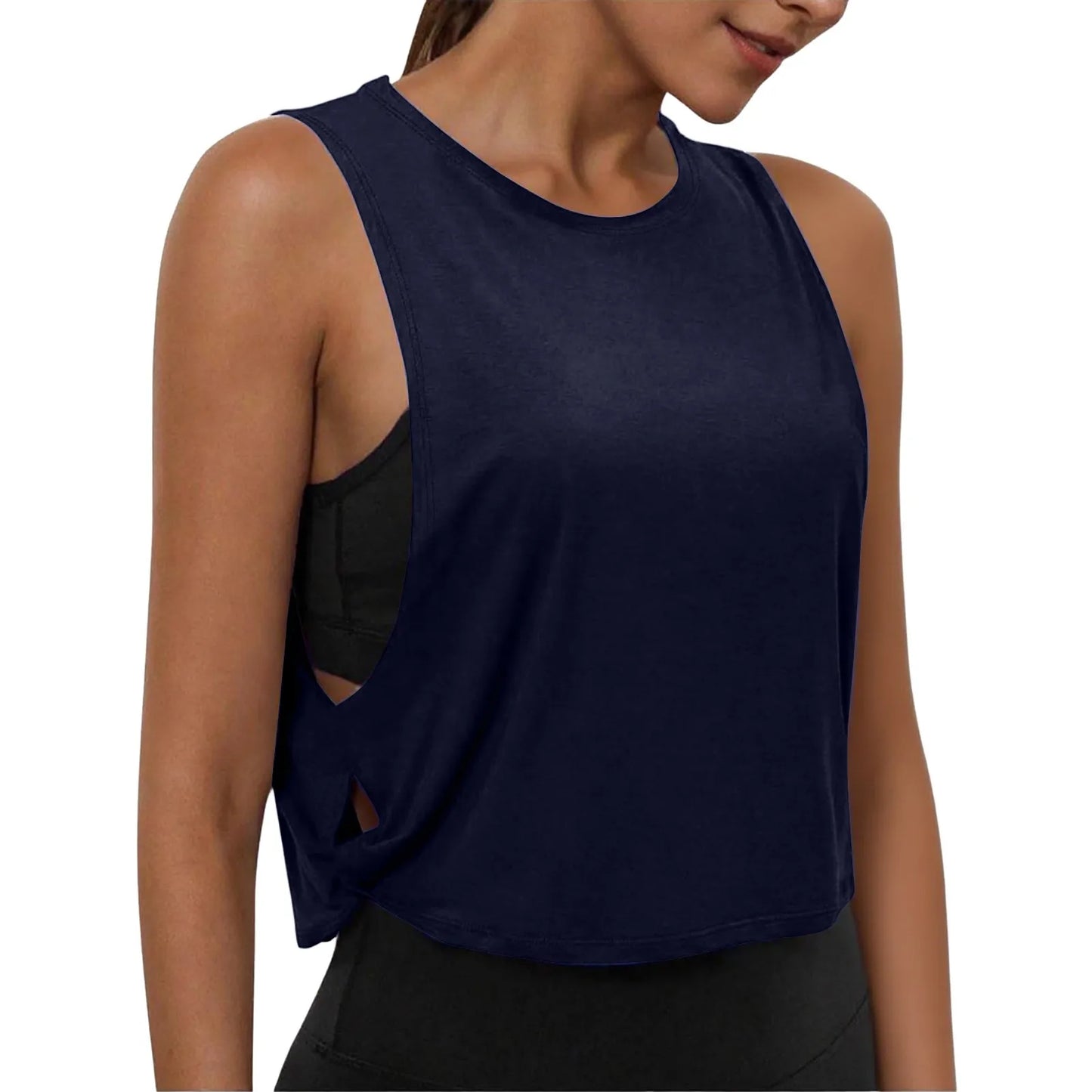 Women’s Sleeveless Breathable Workout Tank Top – Lightweight Yoga & Gym Crop Vest