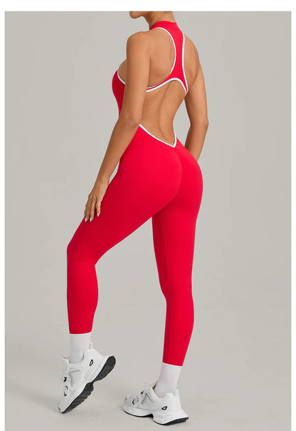 Women’s Padded Sports Jumpsuit – Fitness Overalls Gym Workout Set